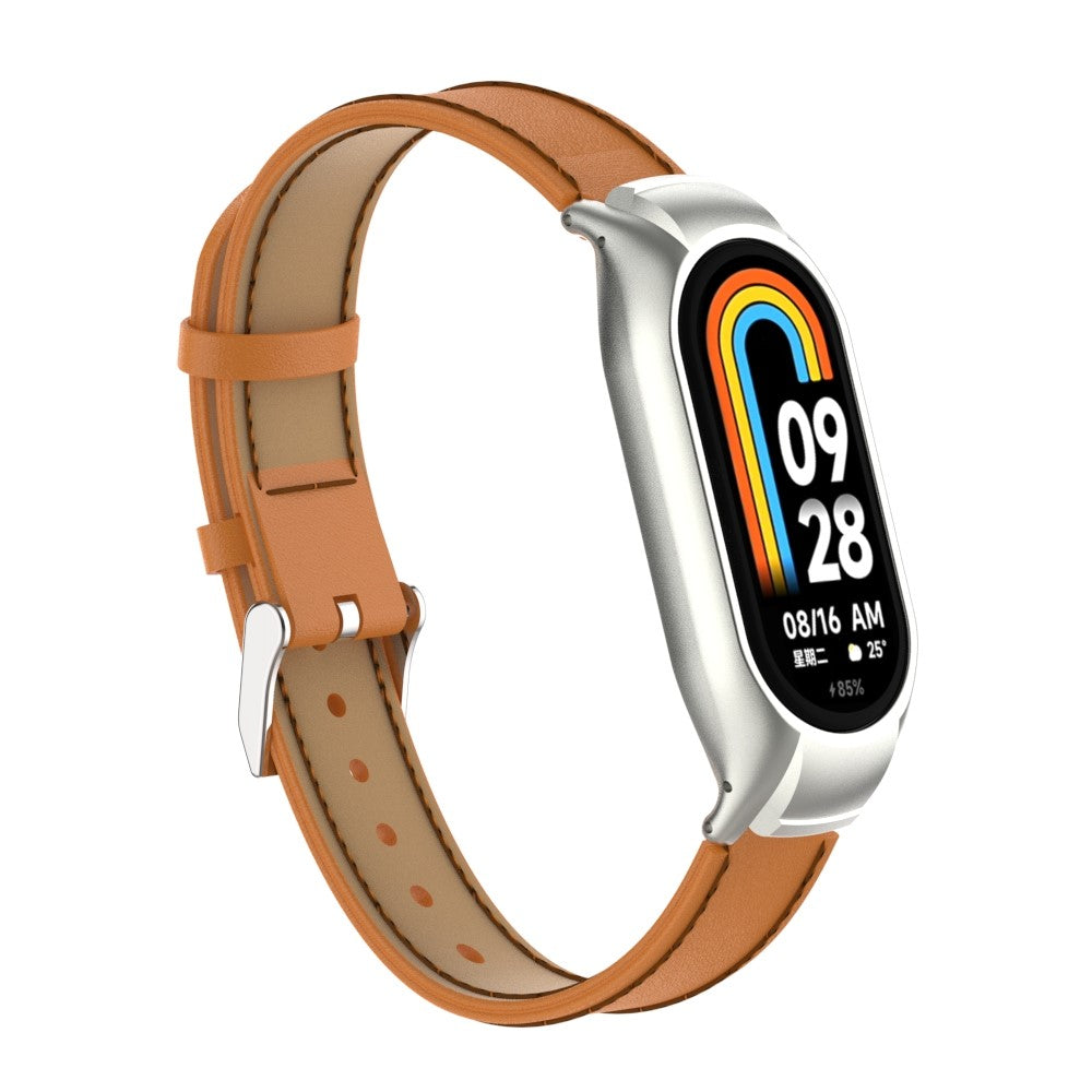 Rigtigt Fint Metal og Kunstlæder Cover passer til Xiaomi Smart Band 8