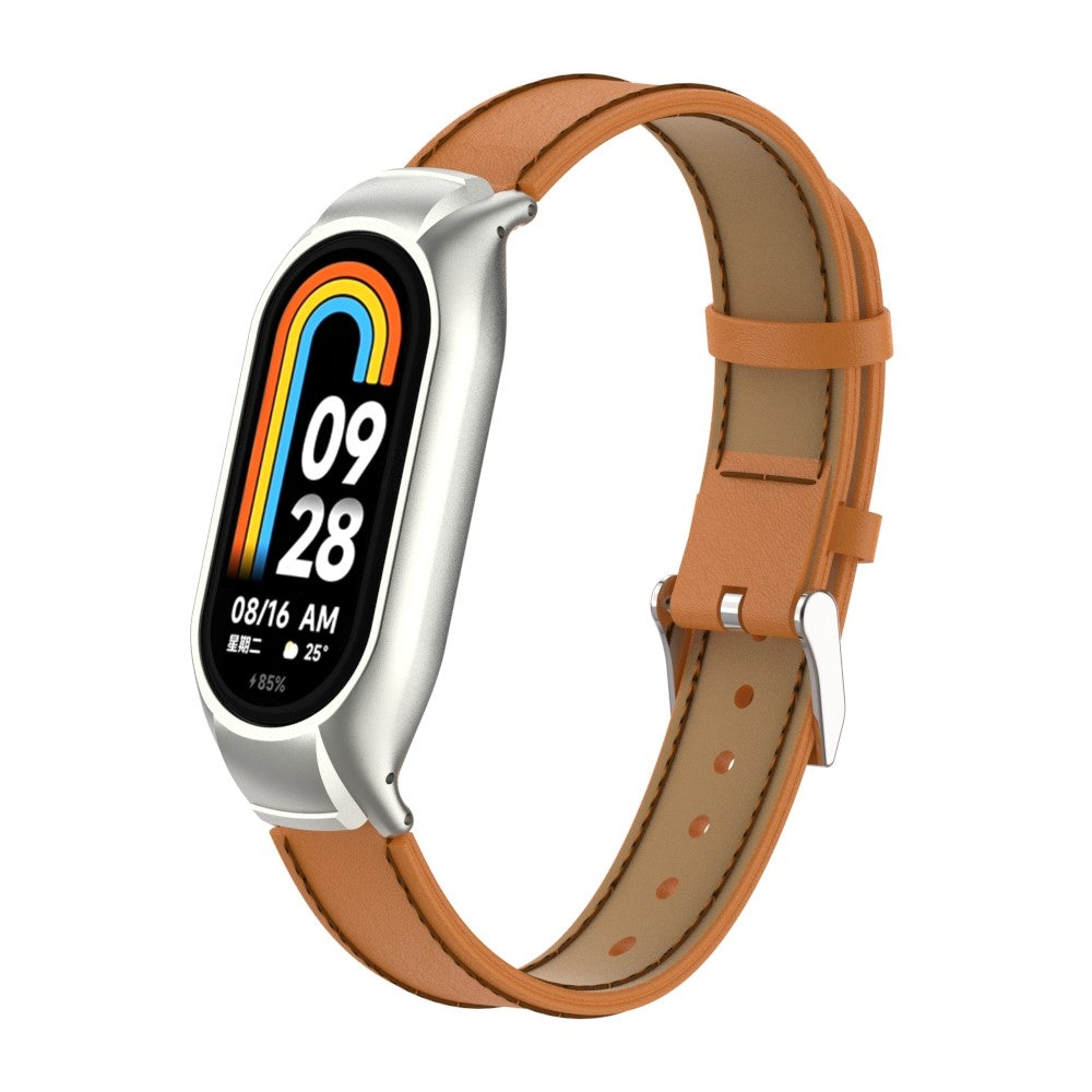 Rigtigt Fint Metal og Kunstlæder Cover passer til Xiaomi Smart Band 8
