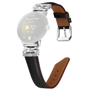 Super Smuk Ægte Læder Og Rhinsten Rem passer til Google Pixel Watch