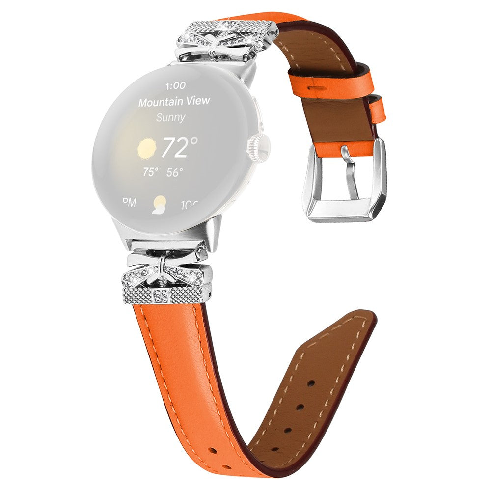 Super Smuk Ægte Læder Og Rhinsten Rem passer til Google Pixel Watch