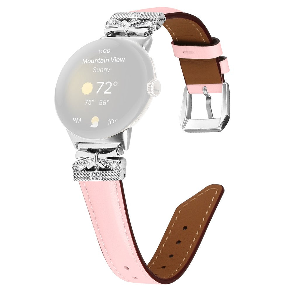 Super Smuk Ægte Læder Og Rhinsten Rem passer til Google Pixel Watch