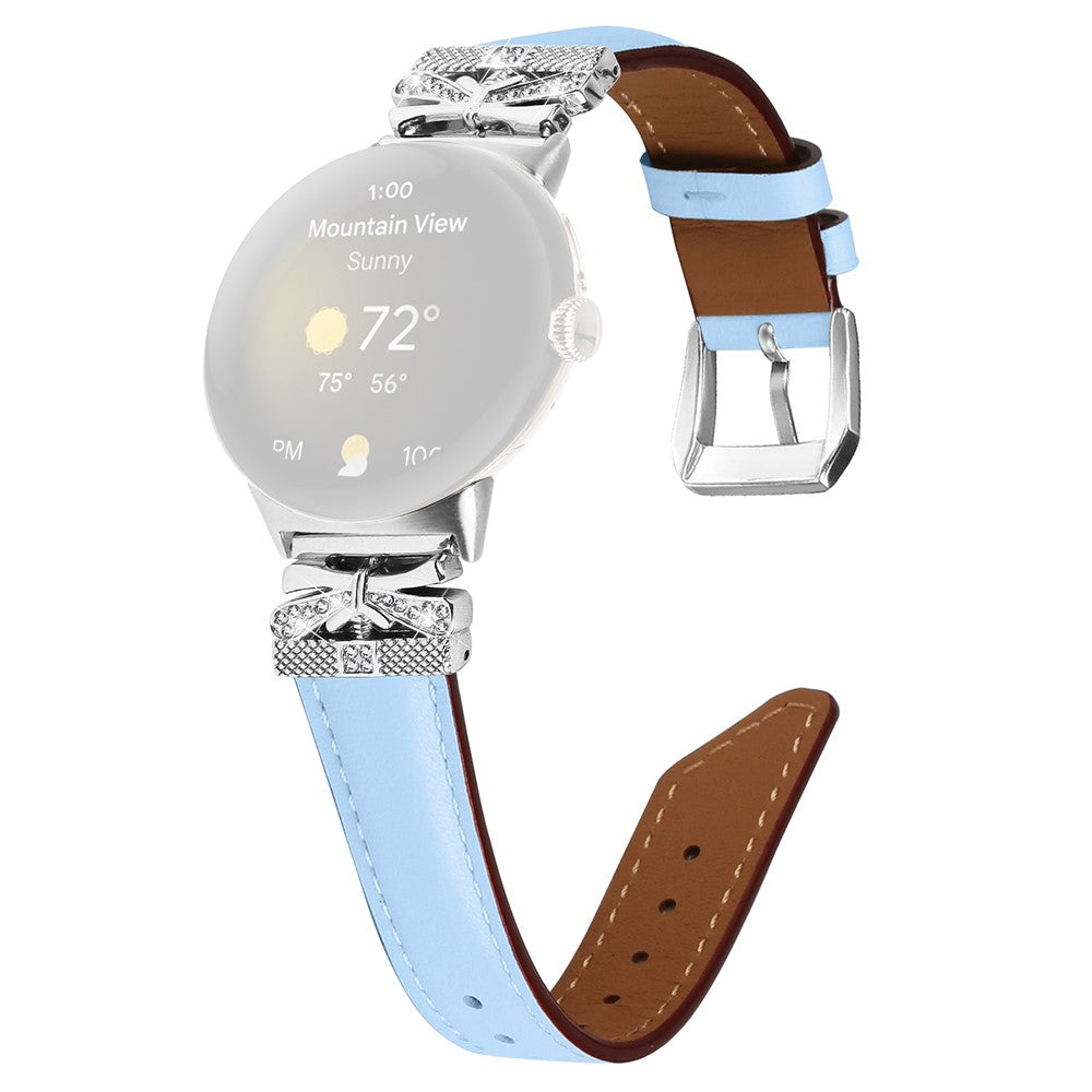Super Smuk Ægte Læder Og Rhinsten Rem passer til Google Pixel Watch