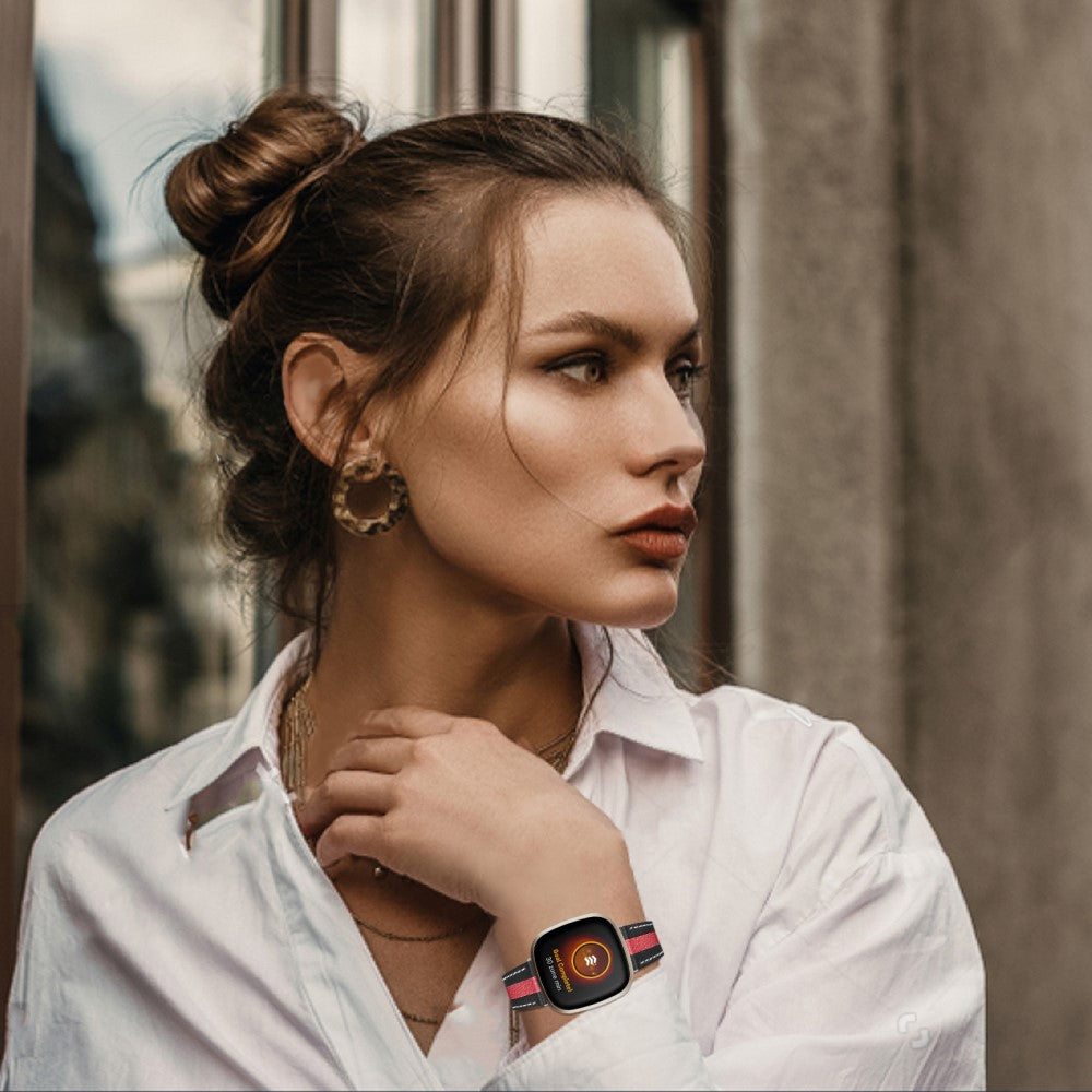 Ægte Læder Universal Rem passer til Fitbit Sense 2 / Fitbit Versa 4 Online nu