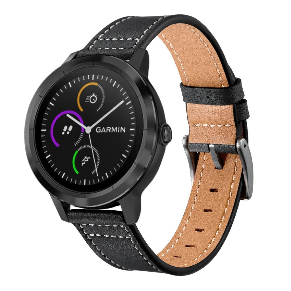 Ægte Læder Universal Rem passer til Garmin Vivoactive 3 / Garmin Vivomove HR