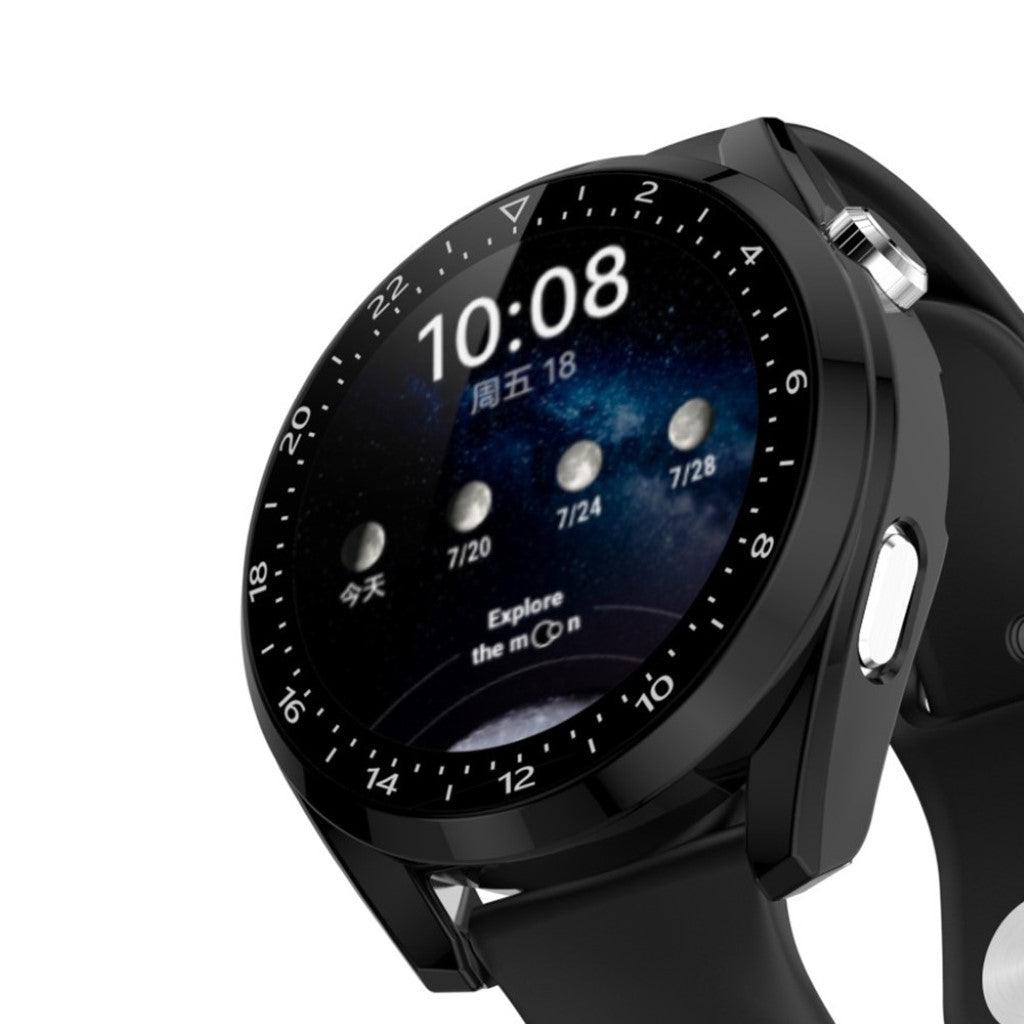 Rigtigt Fint Cover med Skærmbeskytter i Plastik og Hærdet Glas passer til Huawei Watch 3 Pro