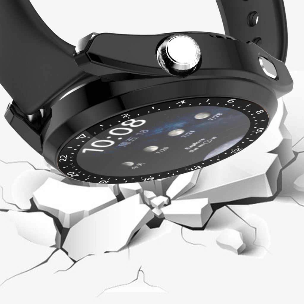 Rigtigt Fint Cover med Skærmbeskytter i Plastik og Hærdet Glas passer til Huawei Watch 3 Pro