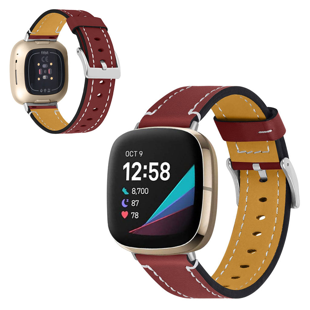 Ægte Læder Universal Rem passer til Fitbit Sense 1 / Fitbit Versa 3