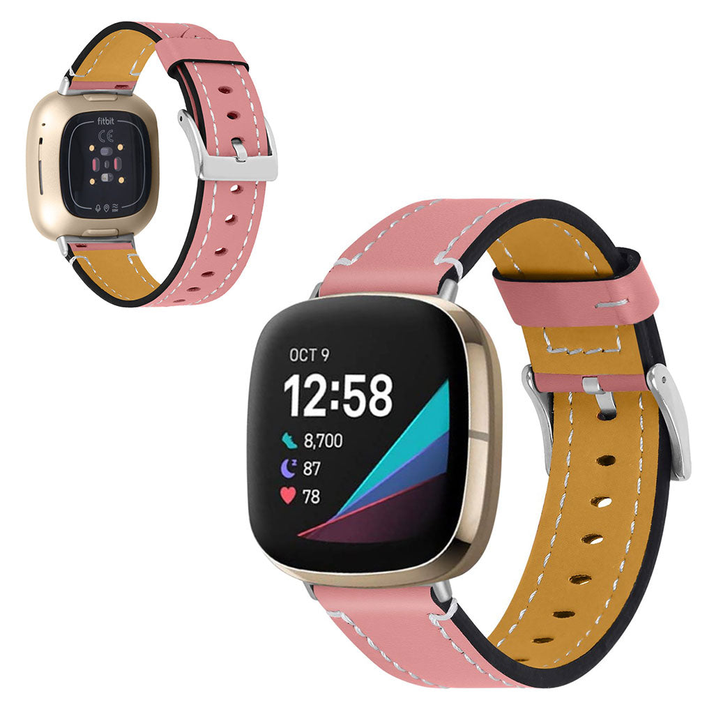 Ægte Læder Universal Rem passer til Fitbit Sense 1 / Fitbit Versa 3