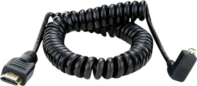 ATOMOS COILED RIGHT ANGLE MICRO TO FULL HDMI 50CM