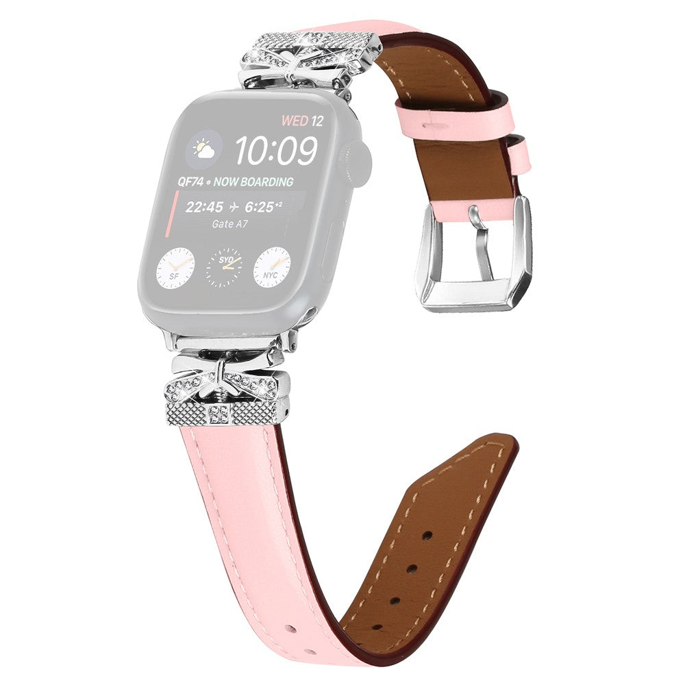 Cool Kunstlæder Og Rhinsten Universal Rem passer til Apple Smartwatch