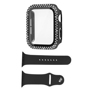Plastik Cover med Rem og Hærdet Glas passer til Apple Watch Series 8 (45mm) / Apple Watch Series 7 45mm