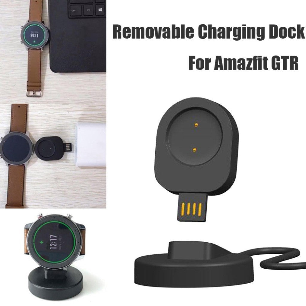 Plastik USB Ladestation passer til Amazfit GTR 42mm / Amazfit GTR 47mm Hot på udsalg
