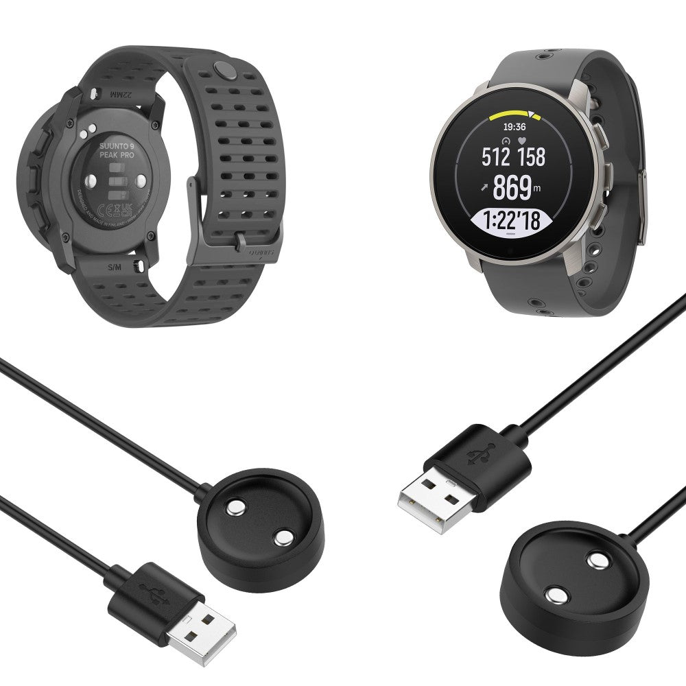 1m Plastik USB Ladestation passer til Suunto 9 Peak Pro