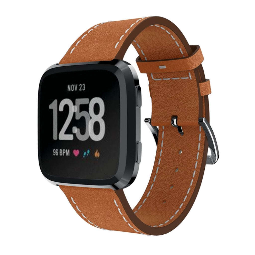 Vildt Fint Ægte Læder Rem passer til Fitbit Versa 1