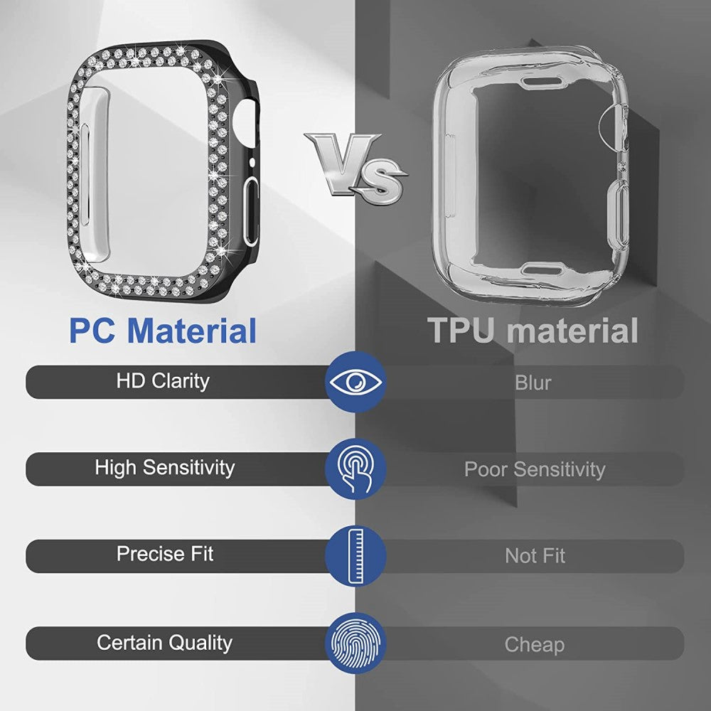 Rigtigt Fed Plastik og Rhinsten Cover passer til Apple Smartwatch