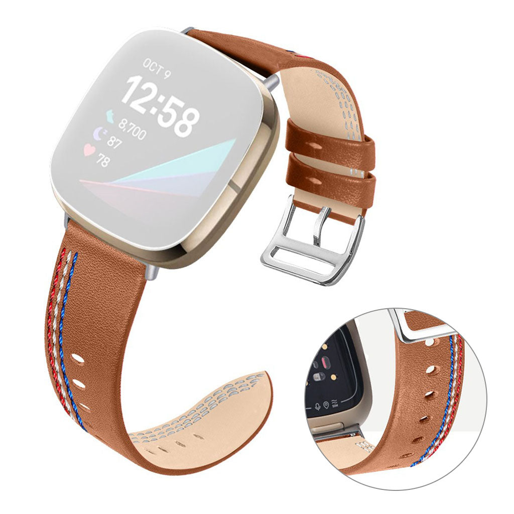 Ægte Læder Universal Rem passer til Fitbit Sense 1 / Fitbit Versa 3