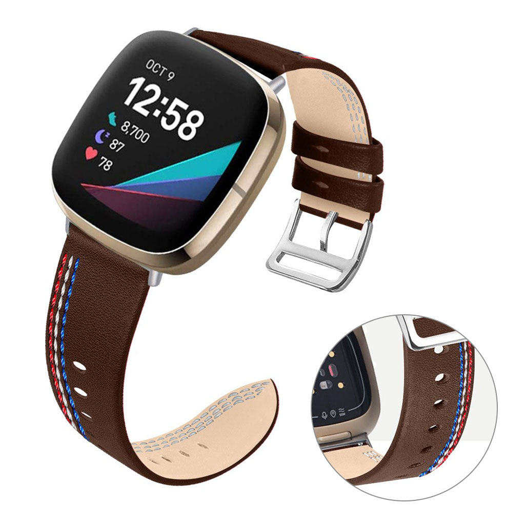 Ægte Læder Universal Rem passer til Fitbit Sense 1 / Fitbit Versa 3