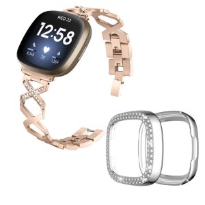 Metal Rem med Cover passer til Fitbit Sense 1 / Fitbit Versa 3