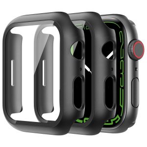 Fed Cover med Skærmbeskytter i Plastik og Hærdet Glas passer til Apple Watch Series 7 41mm