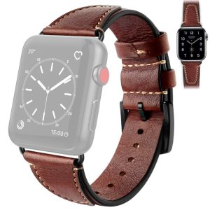 Solid Ægte Læder Rem passer til Apple Watch Series 7 45mm