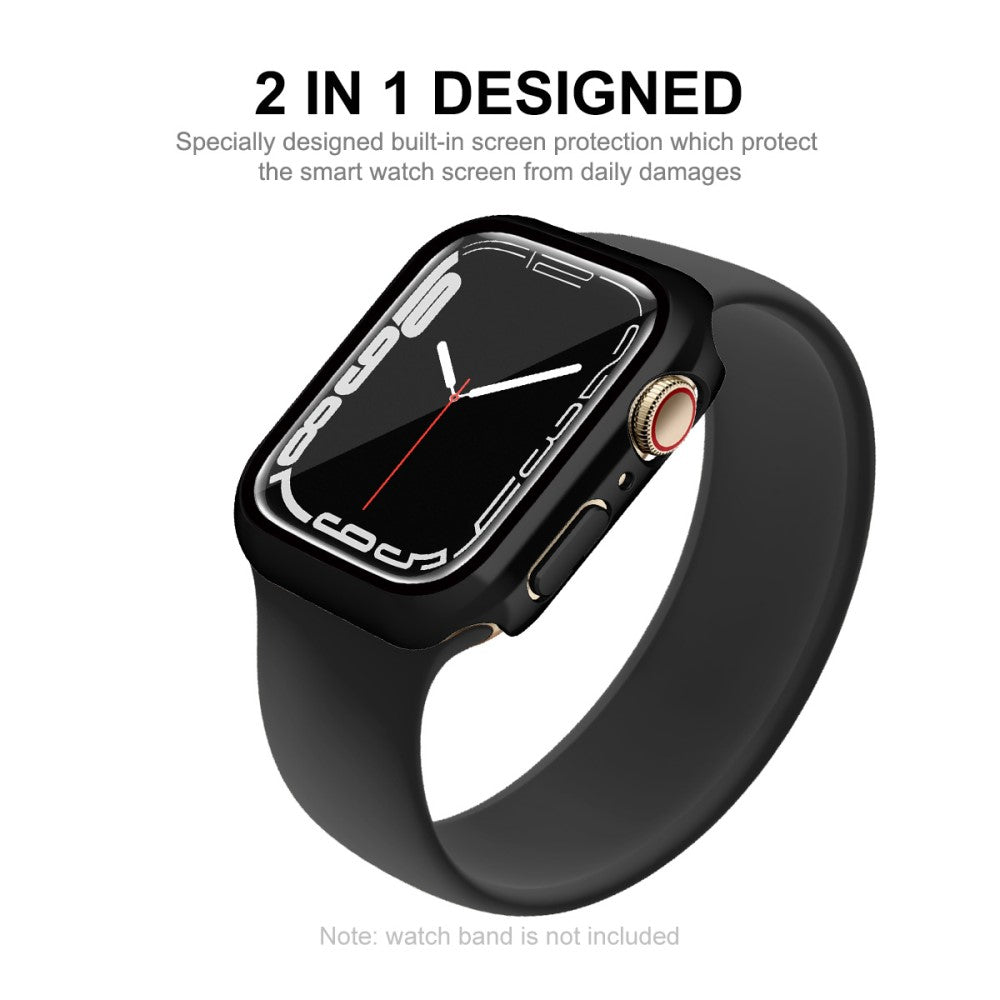 Flot Cover med Skærmbeskytter i Plastik og Hærdet Glas passer til Apple Watch Series 7 41mm