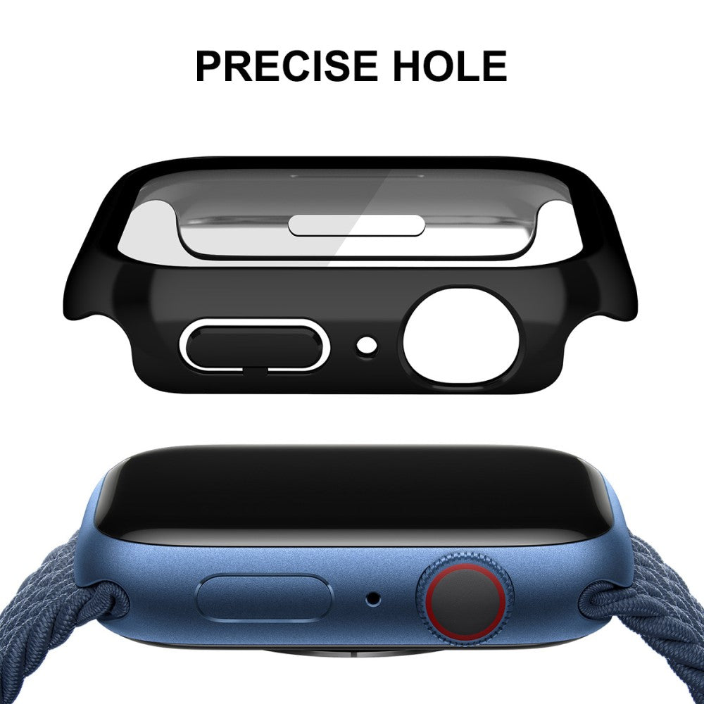 Flot Cover med Skærmbeskytter i Plastik og Hærdet Glas passer til Apple Watch Series 7 41mm