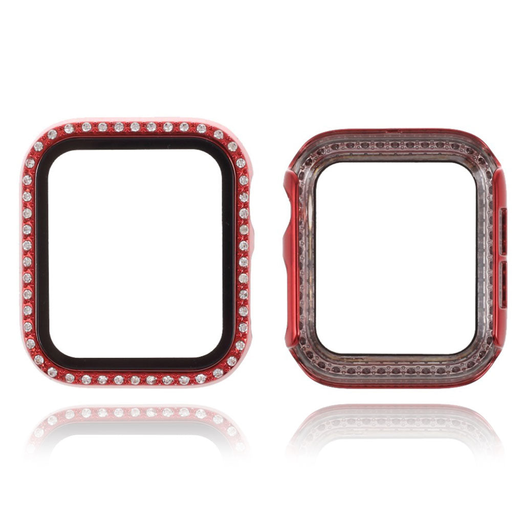 Godt Cover med Skærmbeskytter i Rhinsten, Silikone og Hærdet Glas passer til Apple Watch Series 1-3 42mm