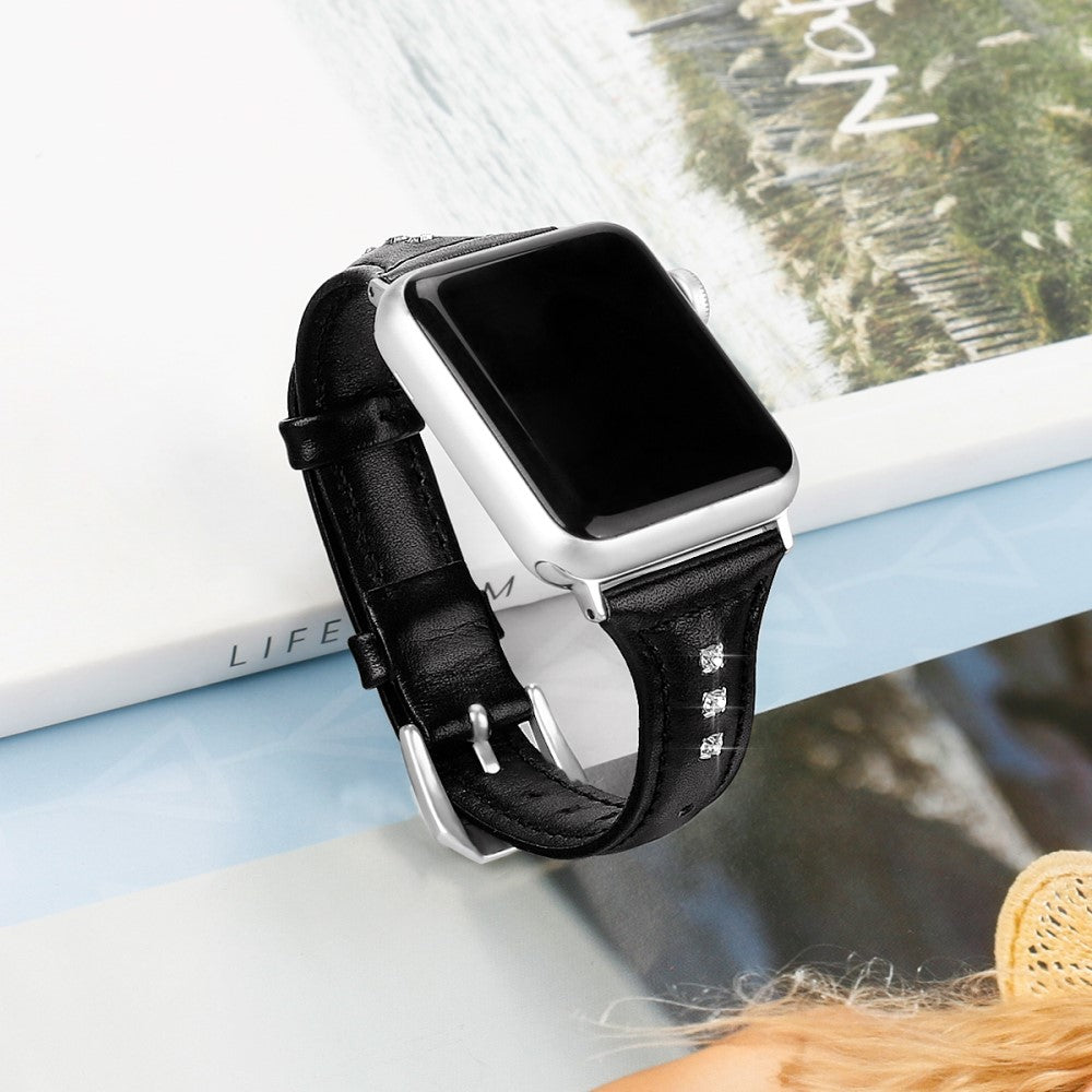 Super Smuk Ægte Læder Rem passer til Apple Watch Series 7 45mm