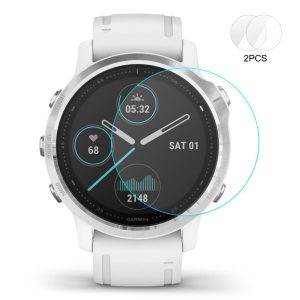 2stk Hærdet Glas 9H Universal Skærmbeskytter passer til Garmin Fenix 6S / Garmin Fenix 6S Pro