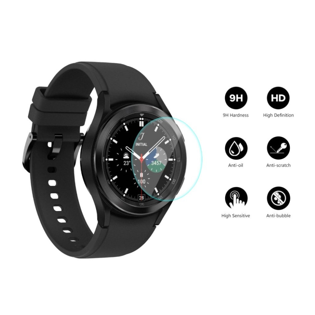 2stk Hærdet Glas Skærmbeskytter passer til Samsung Galaxy Watch 4 Classic (42mm)