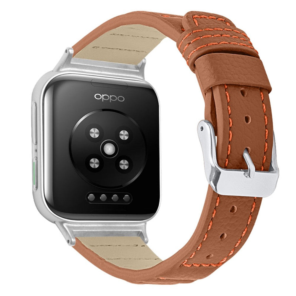 Rigtigt Kønt Ægte Læder Rem passer til Oppo Watch (46mm)