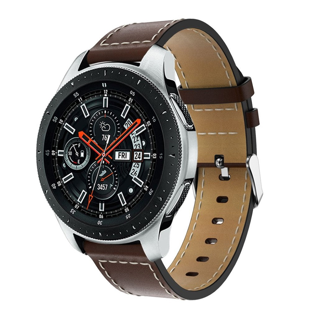 Vildt Hårdfør Ægte Læder Rem passer til Samsung Galaxy Watch (46mm)