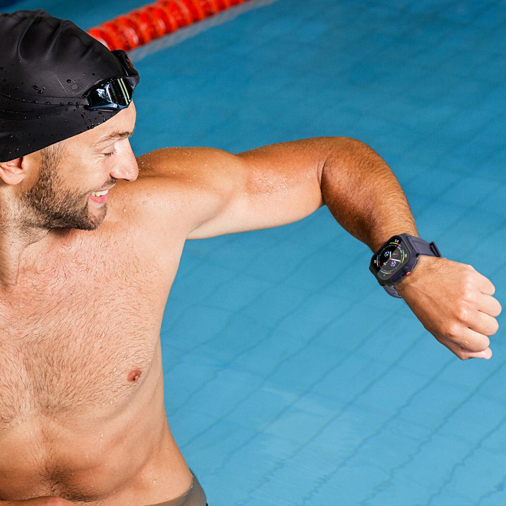 Plastik Cover med Rem passer til Apple Watch Series 7 41mm Hot på udsalg