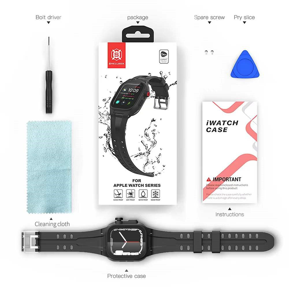 Plastik Cover med Rem passer til Apple Watch Series 7 41mm Hot på udsalg