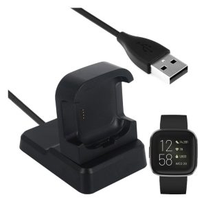 Plastik USB Ladestation passer til Fitbit Versa 2
