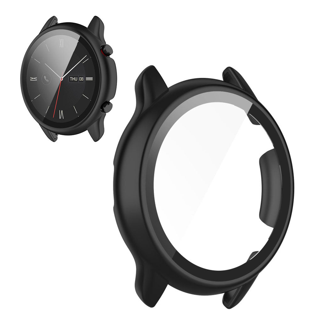 Rigtigt Flot Universal Cover med Skærmbeskytter i Plastik og Hærdet Glas passer til Amazfit Smartwatch
