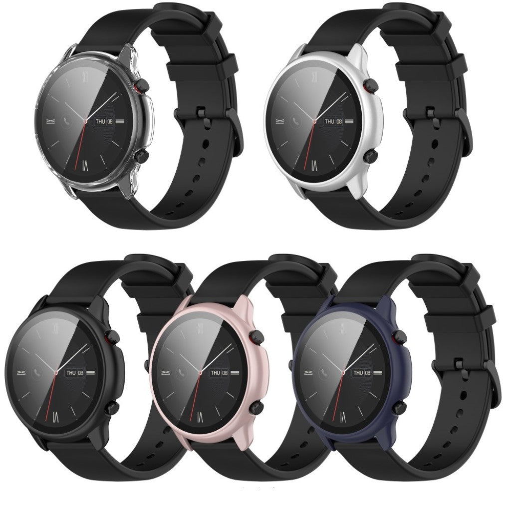 Rigtigt Flot Universal Cover med Skærmbeskytter i Plastik og Hærdet Glas passer til Amazfit Smartwatch