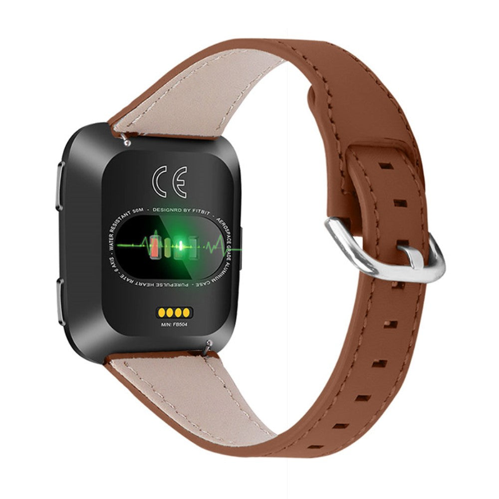 Rigtigt Hårdfør Ægte Læder Universal Rem passer til Fitbit Smartwatch