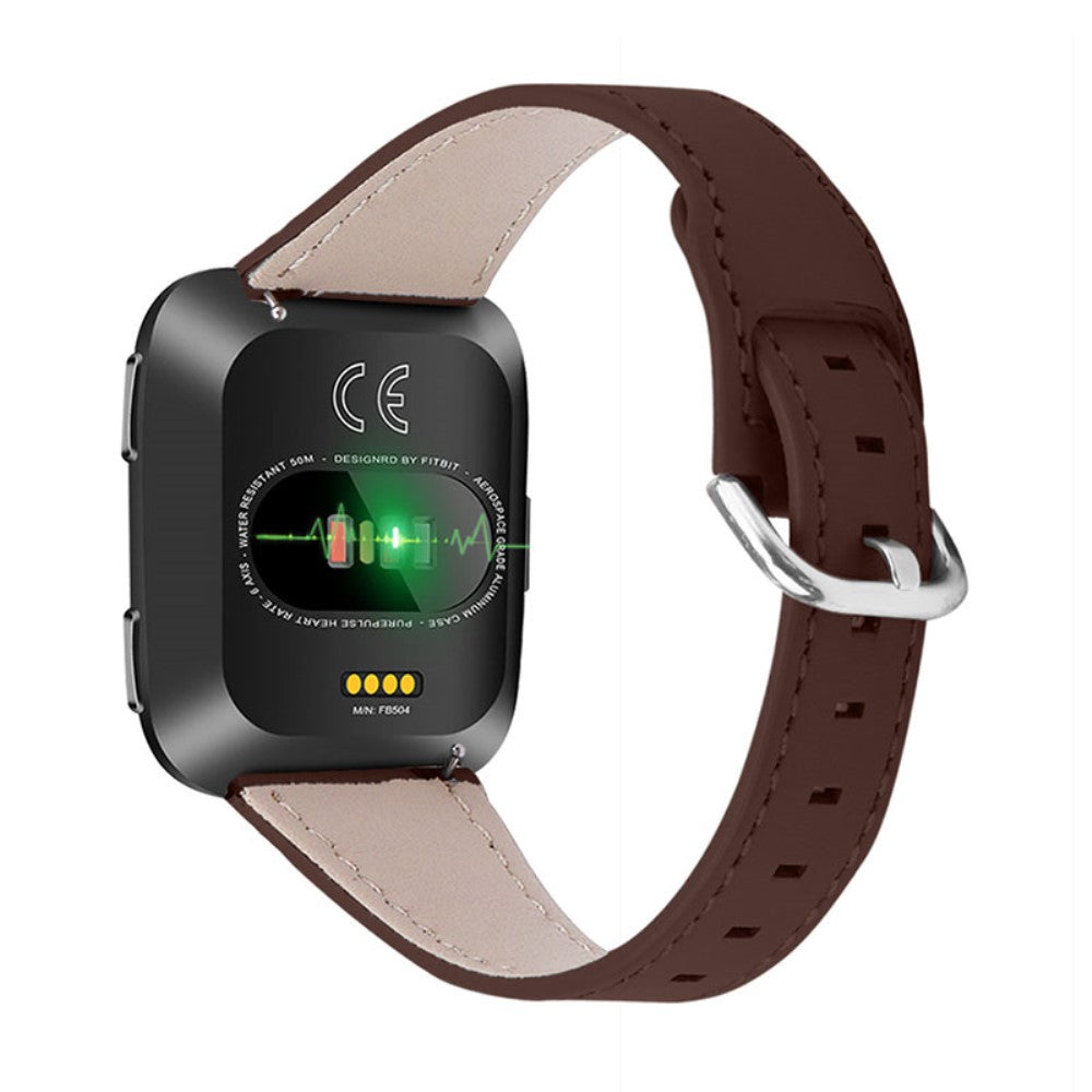 Rigtigt Hårdfør Ægte Læder Universal Rem passer til Fitbit Smartwatch