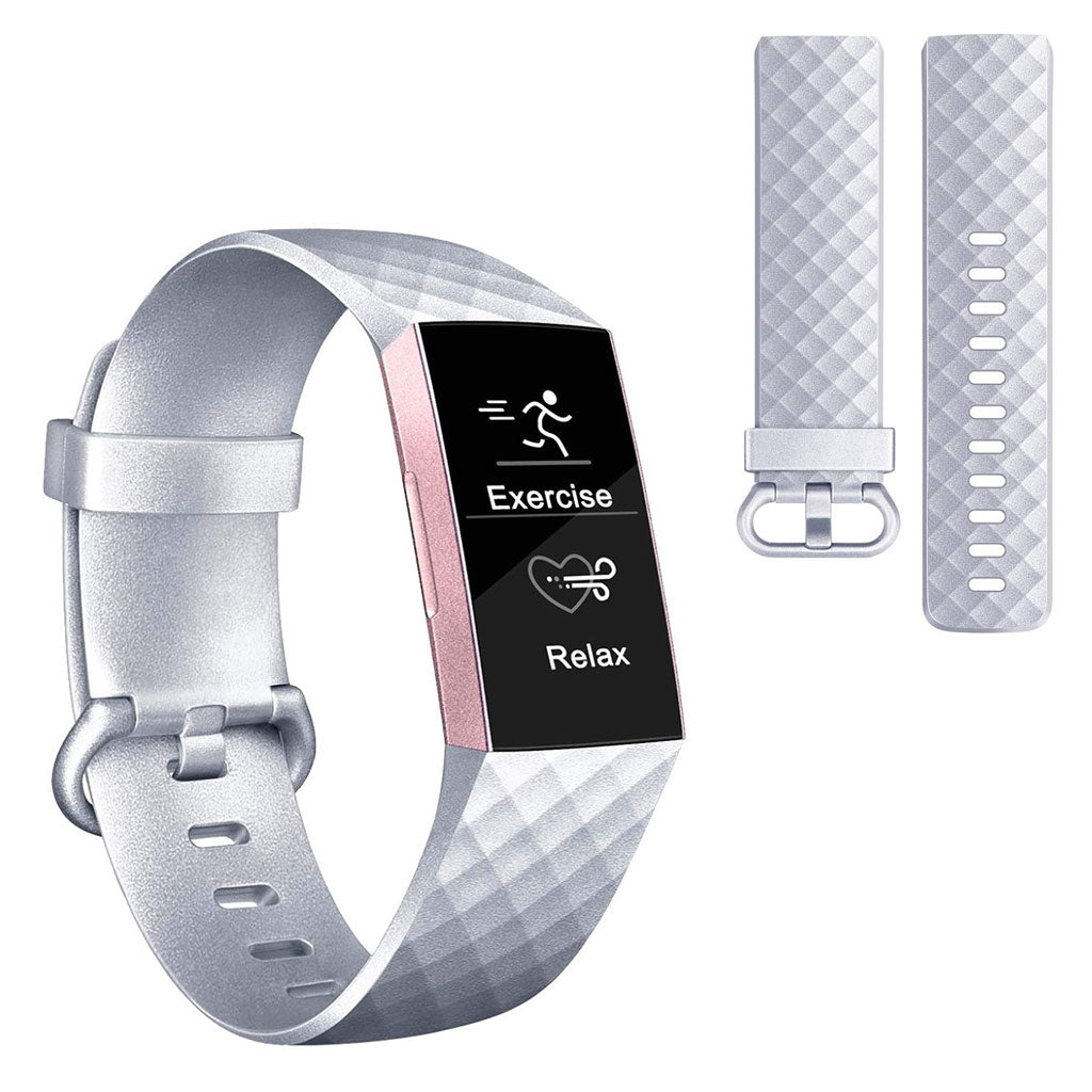 Rigtigt Sejt Silikone Rem passer til Fitbit Charge 3 - Størrelse: L Levere