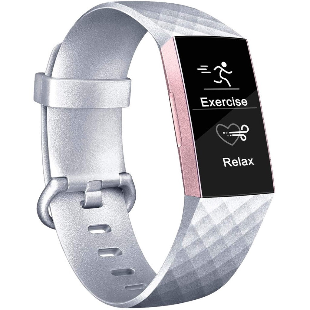 Rigtigt Sejt Silikone Rem passer til Fitbit Charge 3 - Størrelse: L Levere
