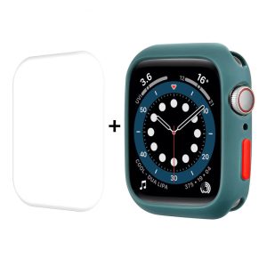 Super Godt Cover med Skærmbeskytter i Silikone passer til Apple Watch Series 7 45mm