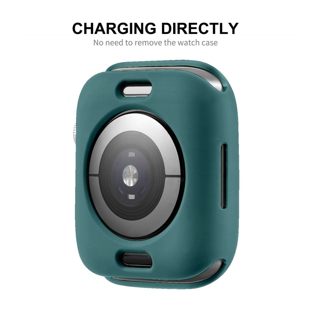 Super Godt Cover med Skærmbeskytter i Silikone passer til Apple Watch Series 7 45mm