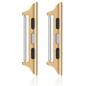 1 Pair Apple Watch Series 49mm - 45mm - 44mm - 42mm Watchband Connector Adapter, 14mm - Gold Udsalg