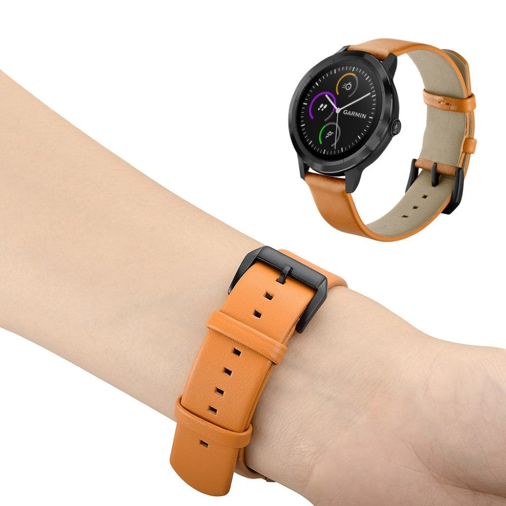 Ægte Læder Universal Rem passer til Garmin Vivoactive 3 / Garmin Vivomove HR