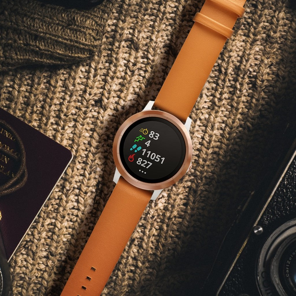 Ægte Læder Universal Rem passer til Garmin Vivoactive 3 / Garmin Vivomove HR