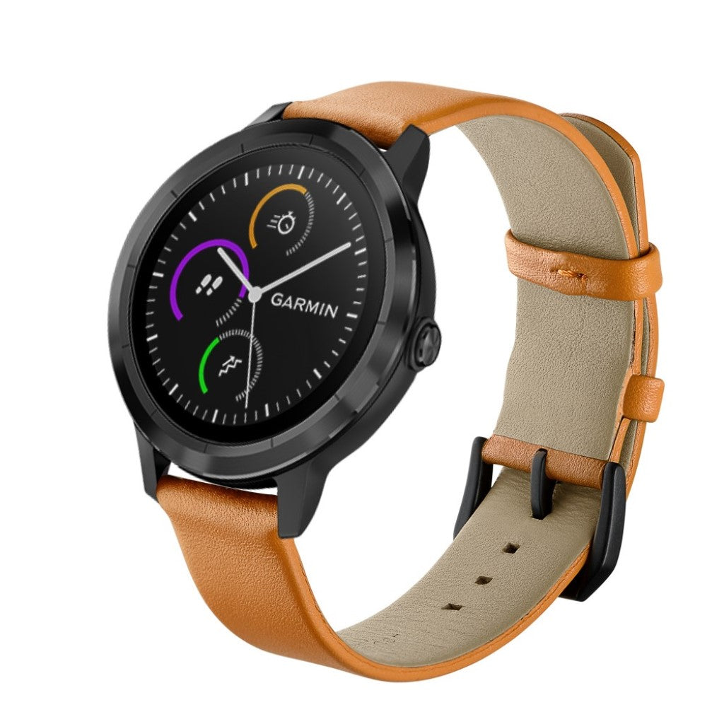 Ægte Læder Universal Rem passer til Garmin Vivoactive 3 / Garmin Vivomove HR