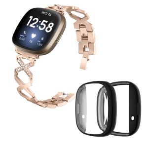 Metal Rem med Cover passer til Fitbit Sense 1 / Fitbit Versa 3