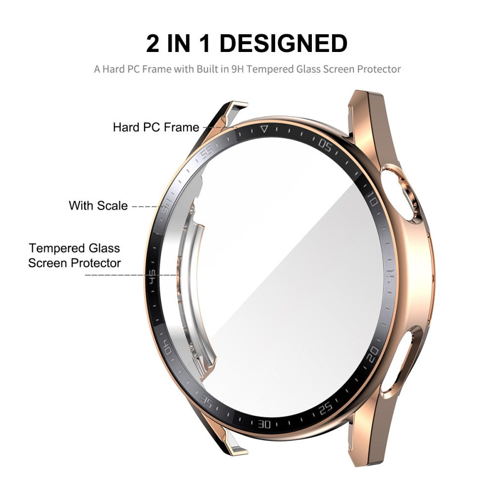 Vildt Fint Cover med Skærmbeskytter i Plastik og Hærdet Glas passer til Huawei Watch GT 3 (46mm)