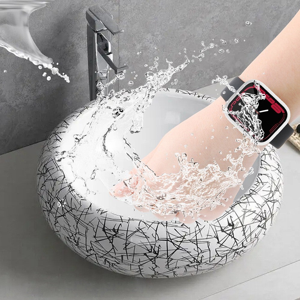 Fint Cover med Skærmbeskytter i Plastik og Hærdet Glas passer til Apple Watch Series 7 41mm